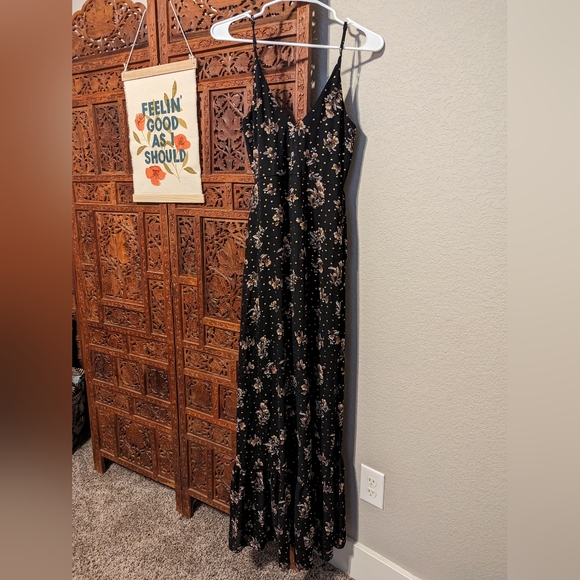 Lulu's Size XS Floral Black Maxi Dress - Picture 3 of 12